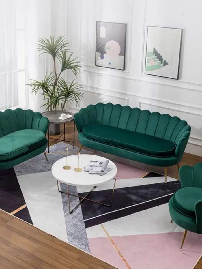 Velvet sofa set